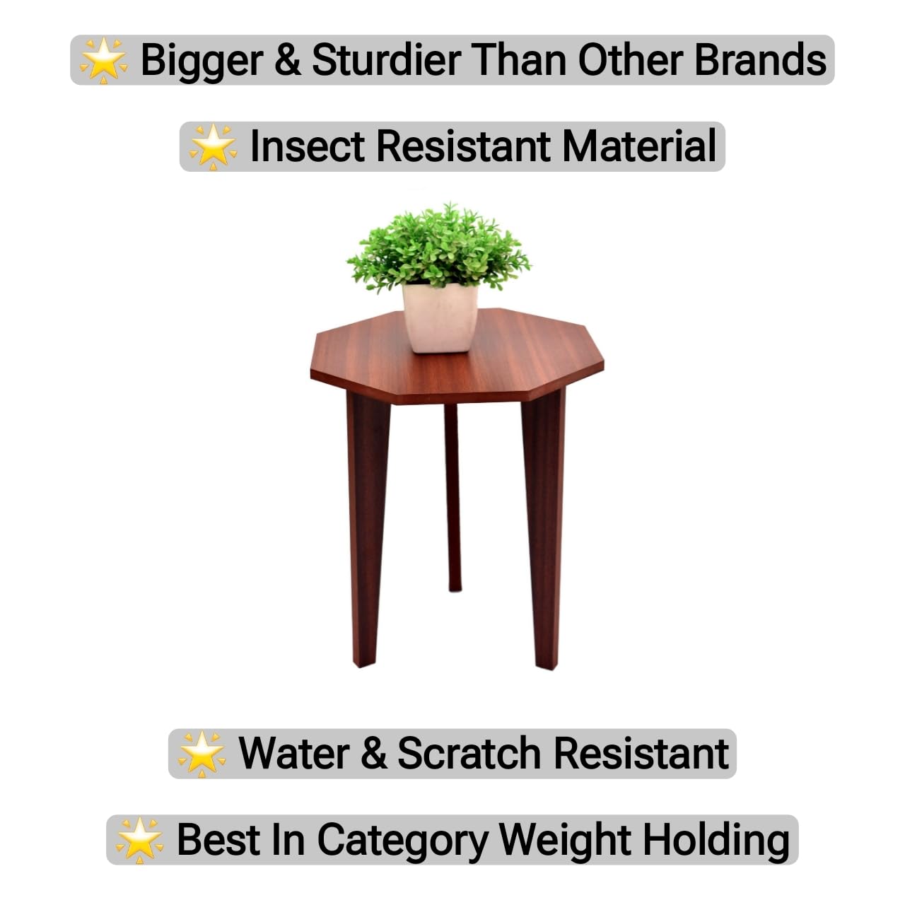 Dime Store Bed Side Table Stool for Bedroom/Living Room/Small Table/Corner Table/Wooden Stool for Bedroom Home Decoration Items (Brown) - Image 4