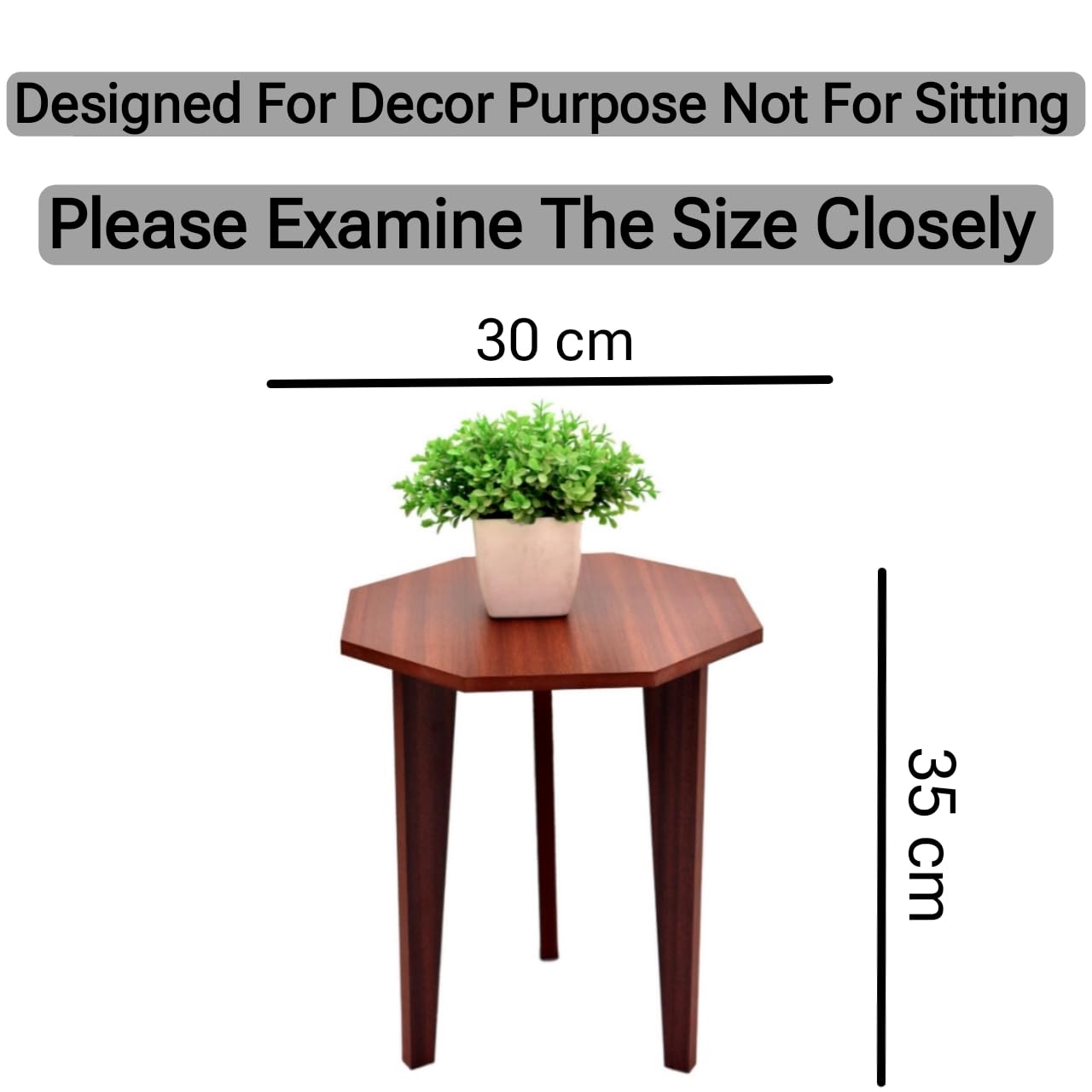 Dime Store Bed Side Table Stool for Bedroom/Living Room/Small Table/Corner Table/Wooden Stool for Bedroom Home Decoration Items (Brown) - Image 3